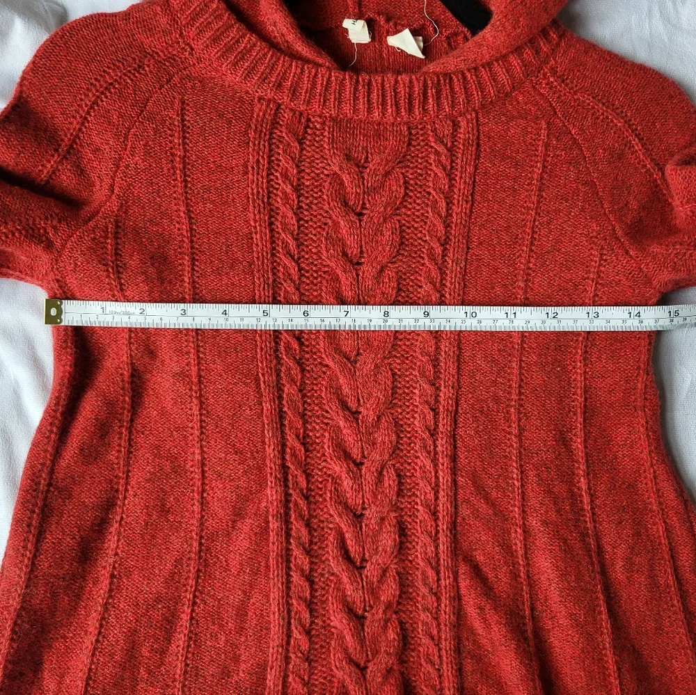 Moth Hooded Cable Knit Sweater Size Small - Picture 6 of 8